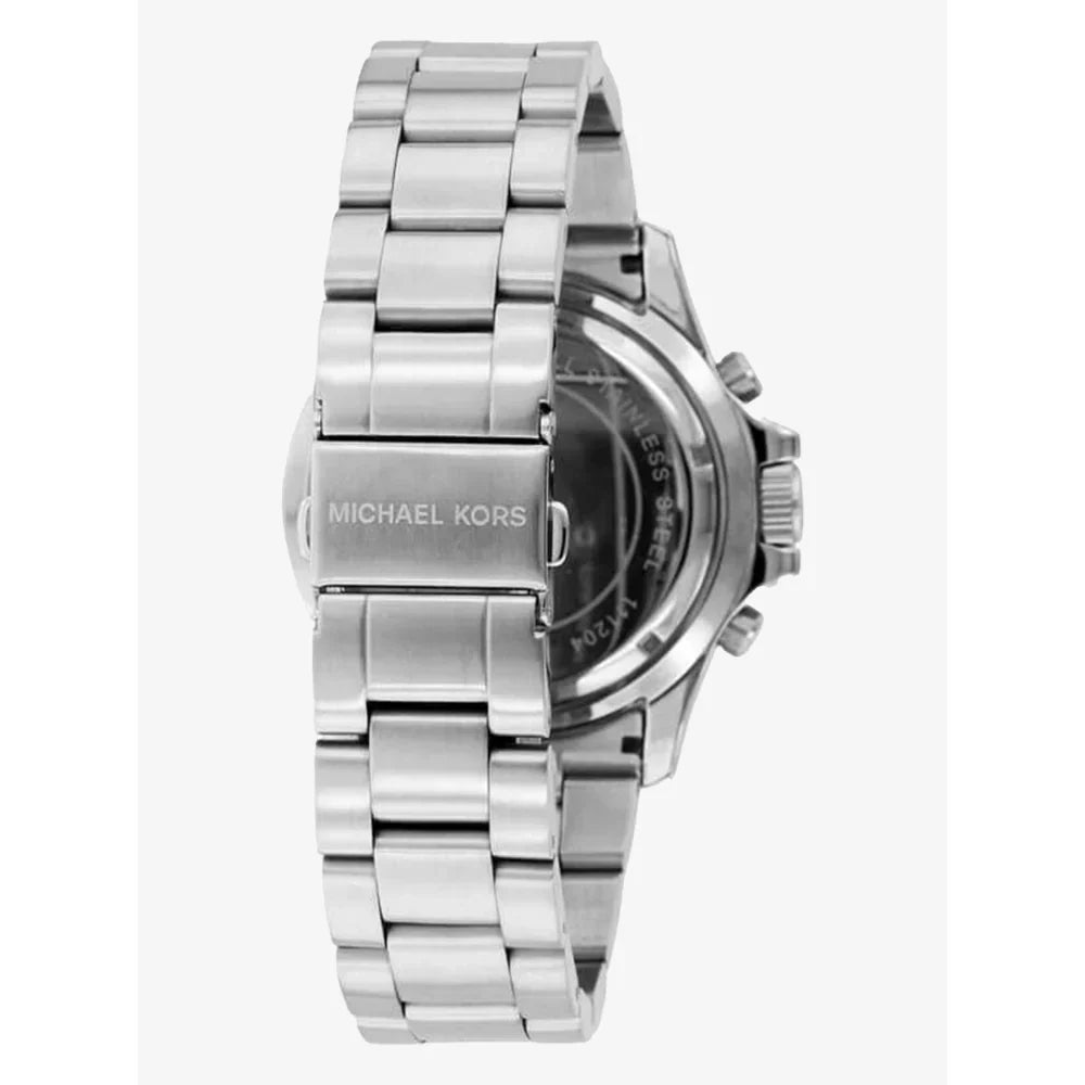Shop Authentic Michael Kors Everest Chronograph Black Dial Silver Steel Strap Watch For Men - MK8256 - Luxxuri
