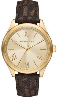 Shop Authentic Michael Kors Benning Three Hand Gold Dial Brown Leather Strap Watch For Men - MK8931 - Luxxuri