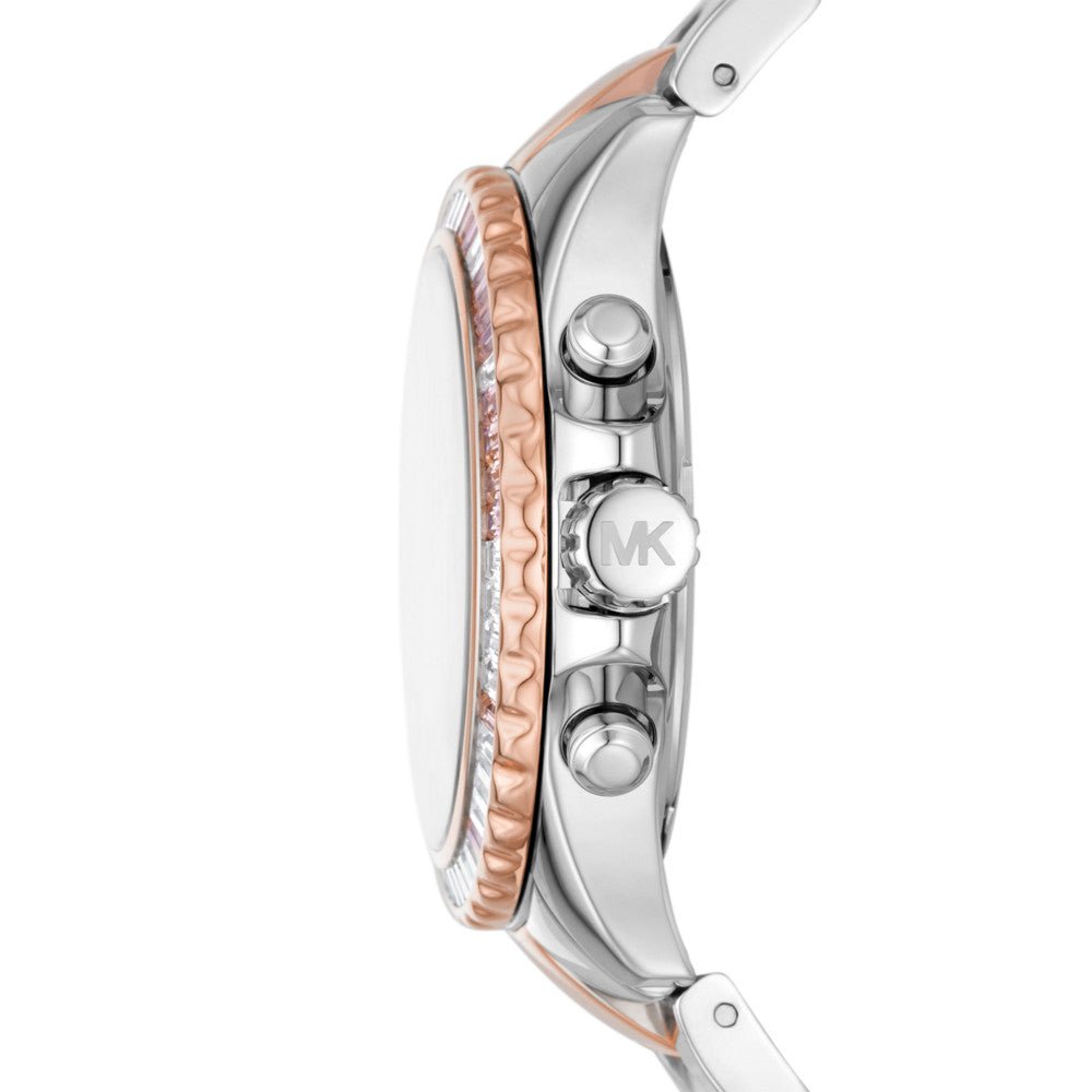 Shop Authentic Michael Kors Everest Chronograph White Dial Two Tone Steel Strap Watch For Women - MK7214 - Luxxuri