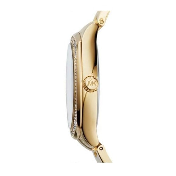 Michael Kors Byrn Quartz Gold Dial Gold Steel Strap Watch For Women - MK6134