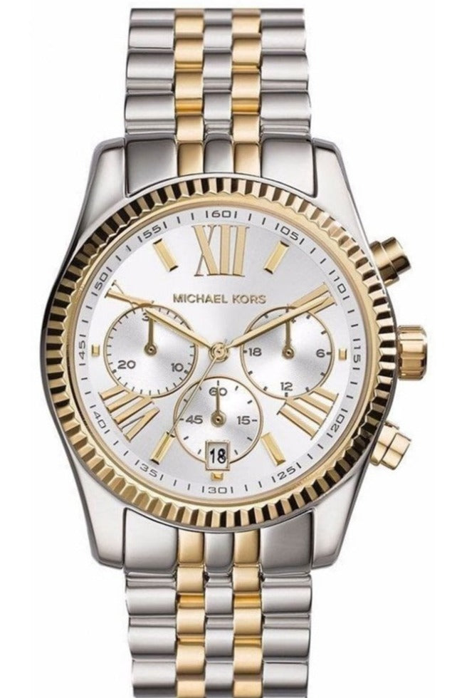 Shop Authentic Michael Kors Lexington Silver Dial Two Tone Steel Strap Watch for Women - MK5955 - Luxxuri