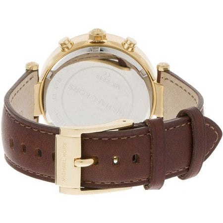 Shop Authentic Michael Kors Parker Champagne Dial Brown Leather Strap Watch for Women - MK2249 - Luxxuri