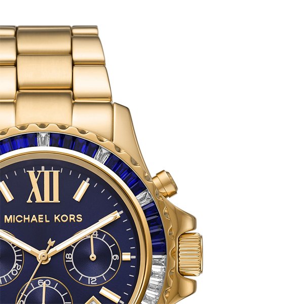 Shop Authentic Michael Kors Everest Chronograph Blue Dial Gold Steel Strap Watch For Women - MK6971 - Luxxuri
