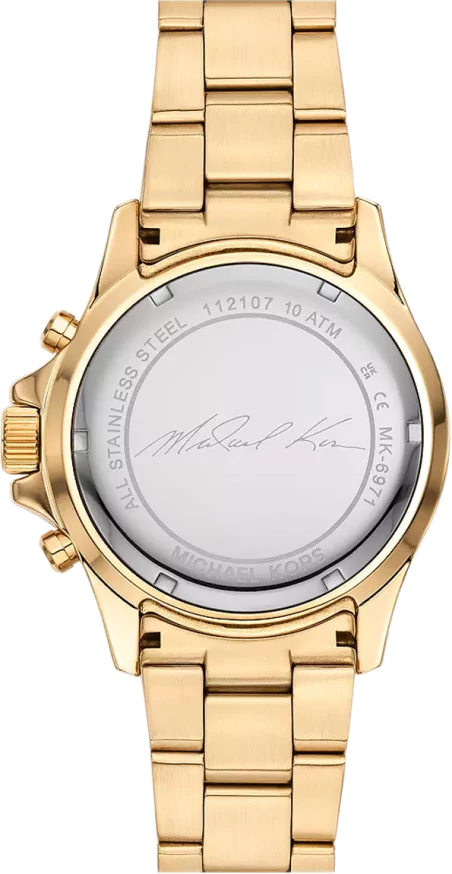 Shop Authentic Michael Kors Everest Chronograph Blue Dial Gold Steel Strap Watch For Women - MK6971 - Luxxuri