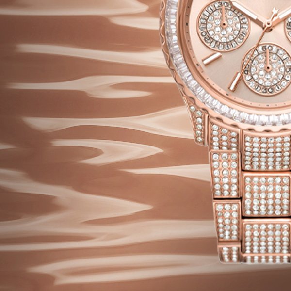 Shop Authentic Michael Kors Everest Chronograph Crystals Rose Gold Dial Rose Gold Steel Strap Watch For Women - MK7235 - Luxxuri