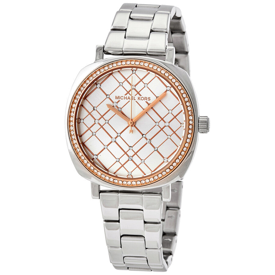 Shop Authentic Michael Kors Nia Quartz Silver Dial Silver Steel Strap Watch For Women - MK3988 - Luxxuri