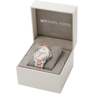 Shop Authentic Michael Kors Everest Chronograph White Dial Two Tone Steel Strap Watch For Women - MK7214 - Luxxuri
