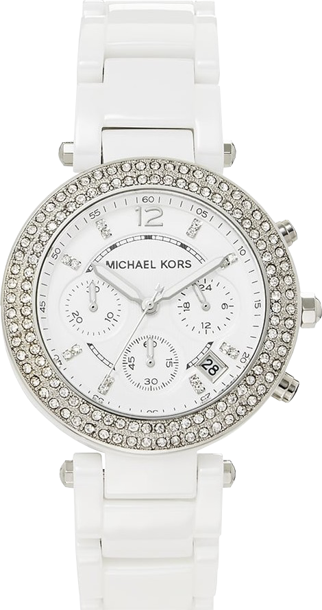 Shop Authentic Michael Kors Parker White Dial White Ceramic Strap Watch for Women - MK5654 - Luxxuri
