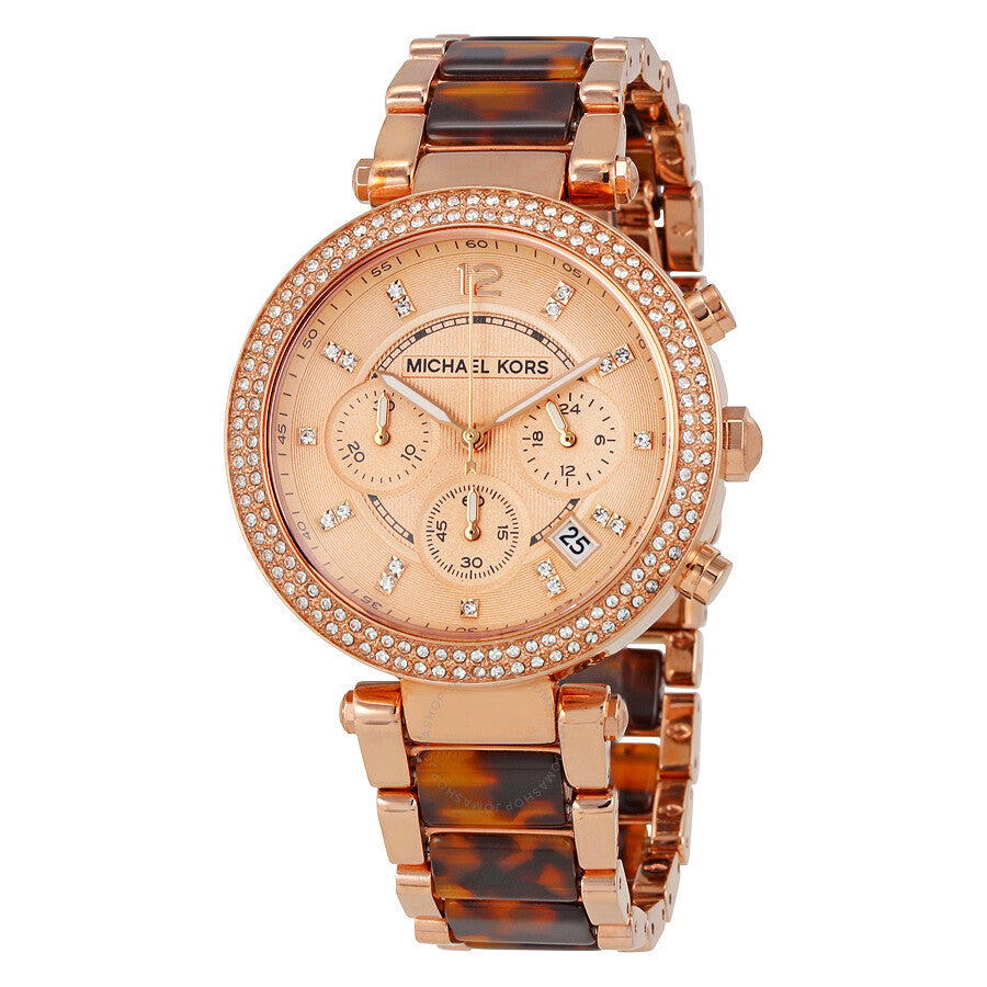 Shop Authentic Michael Kors Parker Rose Gold Dial Two Tone Steel Strap Watch for Women - MK5538 - Luxxuri