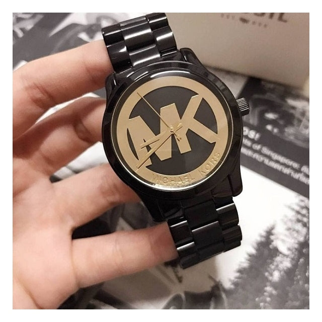 Shop Authentic Michael Kors Runway Black Dial Black Steel Strap Watch for Women - MK6057 - Luxxuri