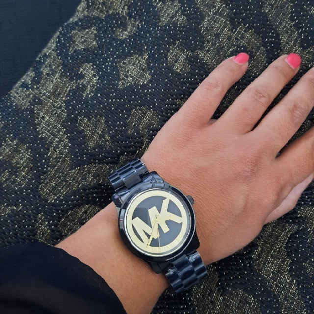 Shop Authentic Michael Kors Runway Black Dial Black Steel Strap Watch for Women - MK6057 - Luxxuri