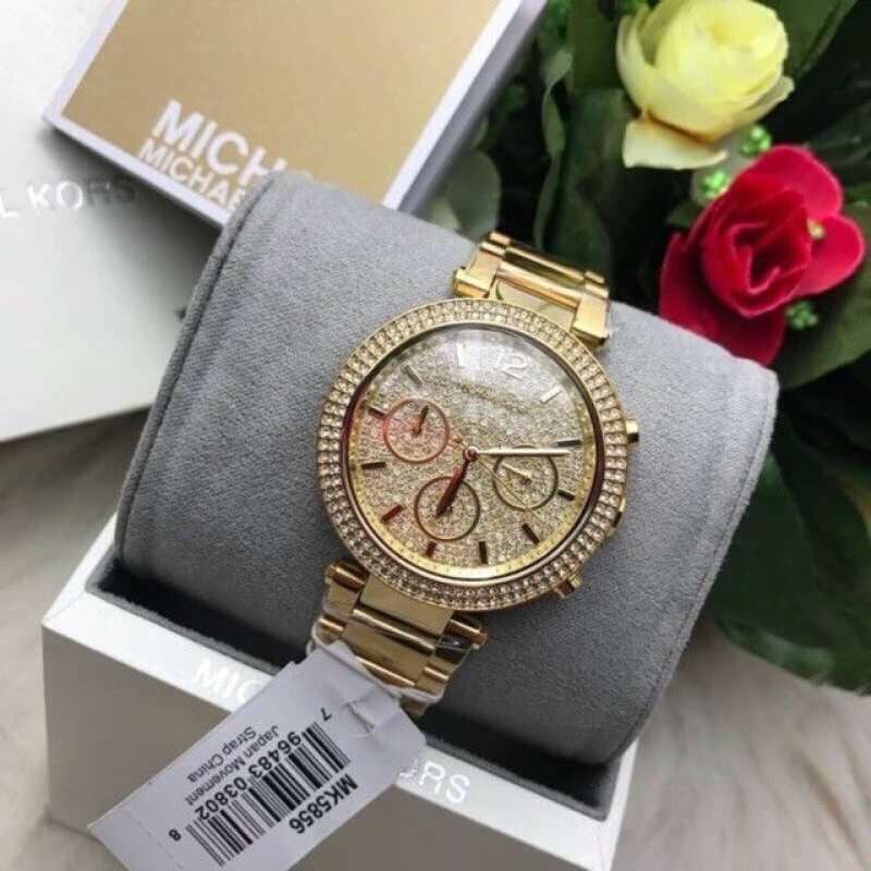 Shop Authentic Michael Kors Parker Gold Dial Gold Steel Strap Watch for Women - MK5856 - Luxxuri