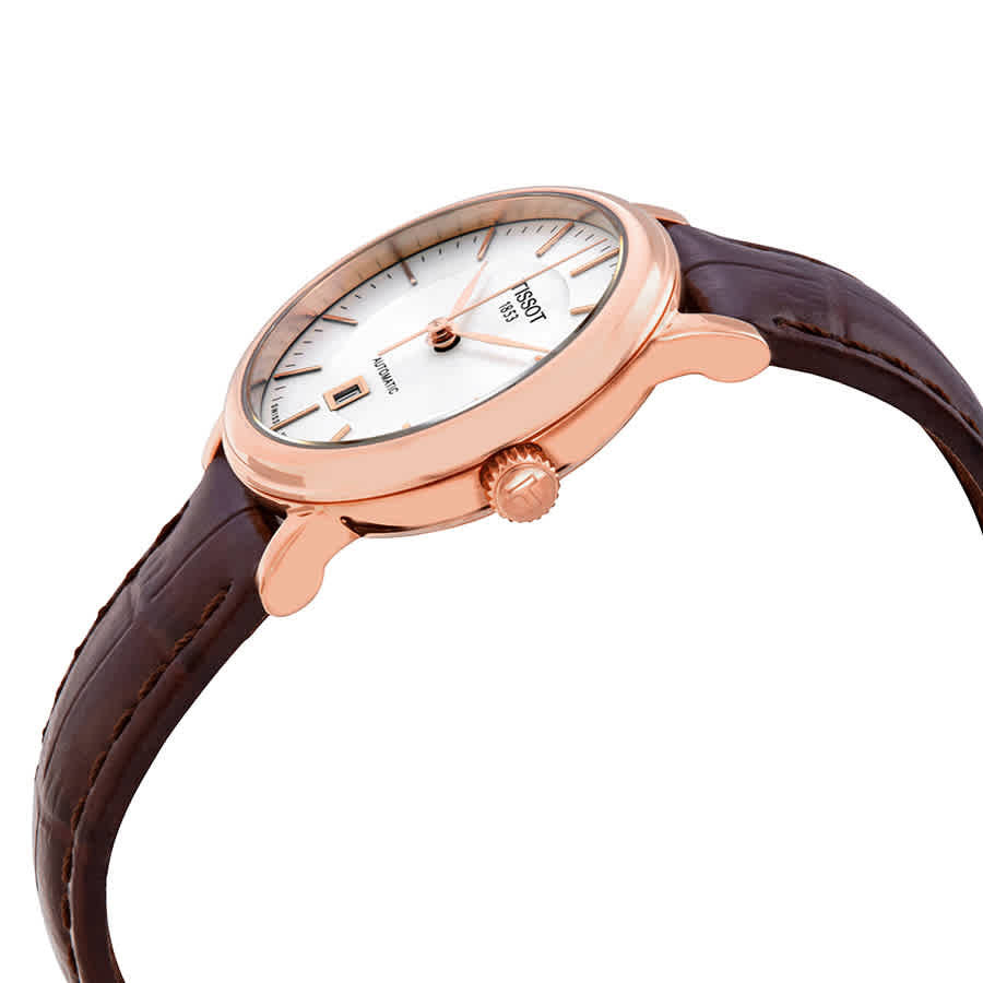 Shop Authentic Tissot T Classic Carson White Dial Brown Leather Strap Watch For Women - T085.207.36.013.00 - Luxxuri