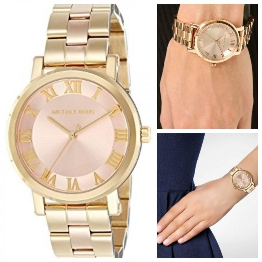Shop Authentic Michael Kors Norie Gold Dial Two Tone Steel Strap Watch for Women - MK3586 - Luxxuri