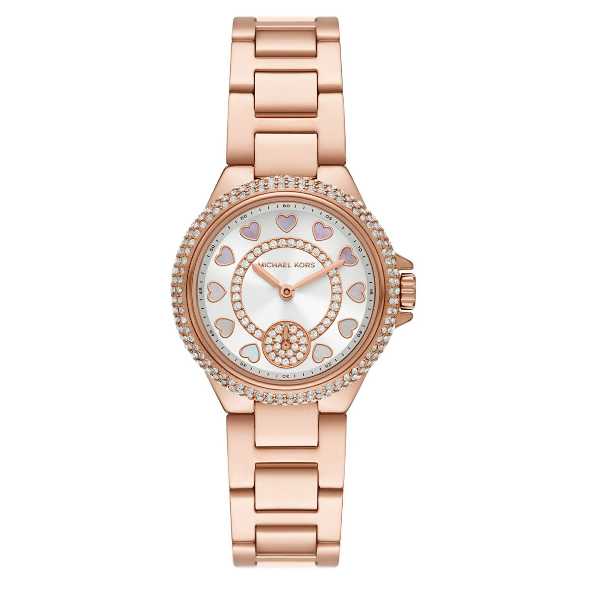 Michael Kors Camille Multifunction White Dial Rose Gold Steel Strap Watch For Women - MK4700