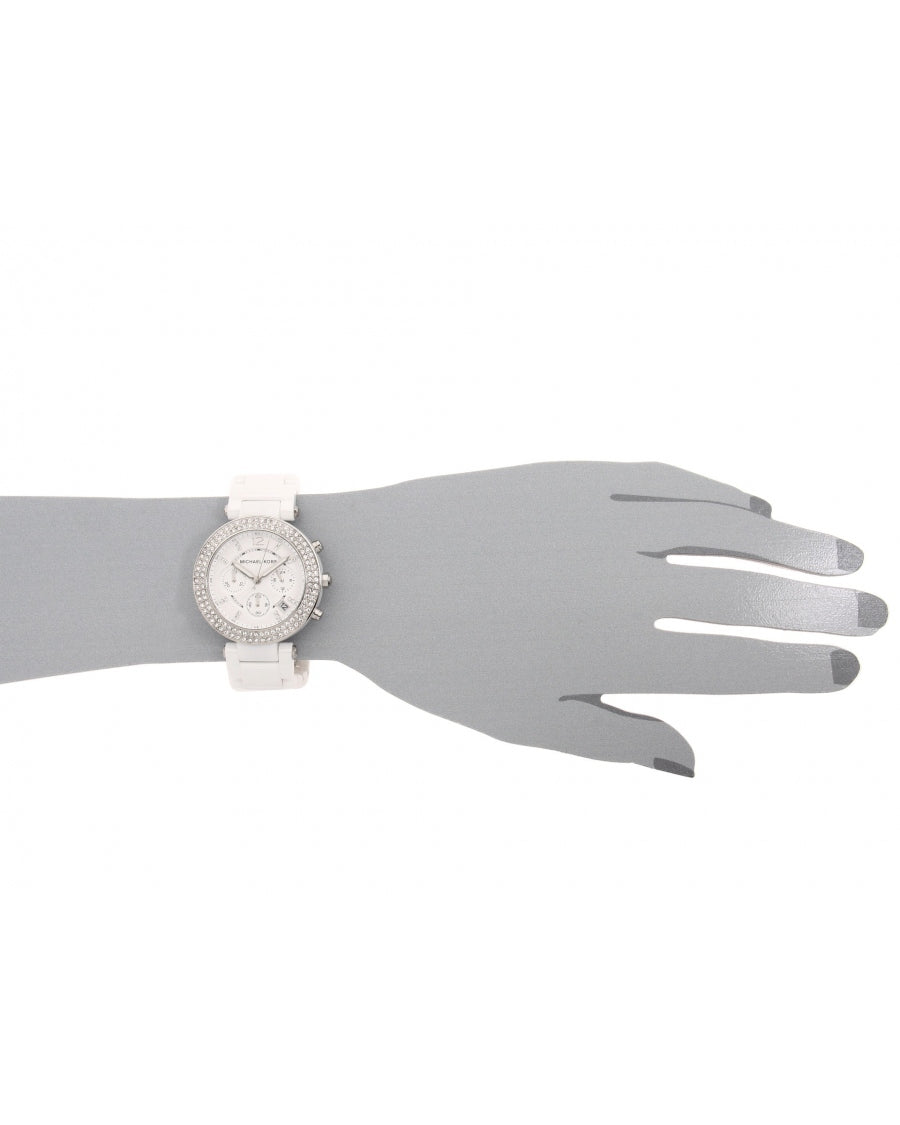 Shop Authentic Michael Kors Parker White Dial White Ceramic Strap Watch for Women - MK5654 - Luxxuri