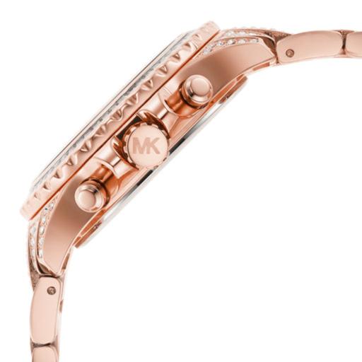 Shop Authentic Michael Kors Everest Chronograph Crystals Rose Gold Dial Rose Gold Steel Strap Watch For Women - MK7235 - Luxxuri