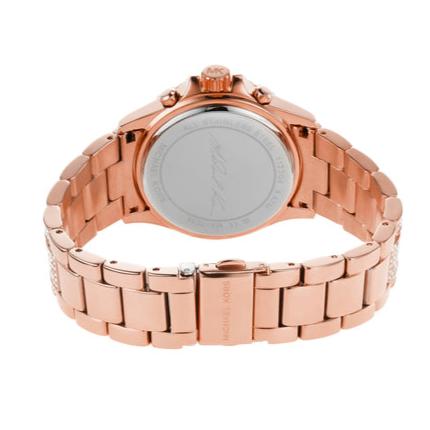 Shop Authentic Michael Kors Everest Chronograph Crystals Rose Gold Dial Rose Gold Steel Strap Watch For Women - MK7235 - Luxxuri