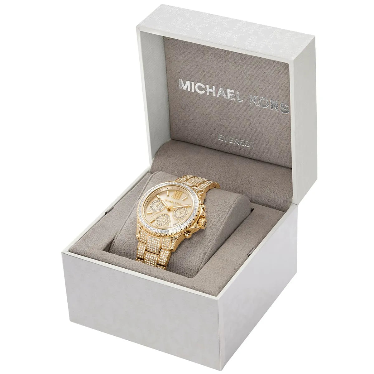 Shop Authentic Michael Kors Everest Chronograph Crystals Gold Dial Gold Steel Strap Watch For Women - MK7254 - Luxxuri