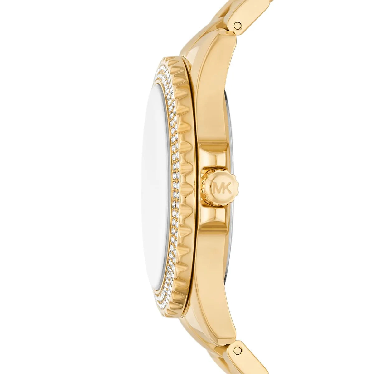 Shop Authentic Michael Kors Everest Three Hand Mother of Pearl White Dial Gold Steel Strap Watch For Women - MK7401 - Luxxuri