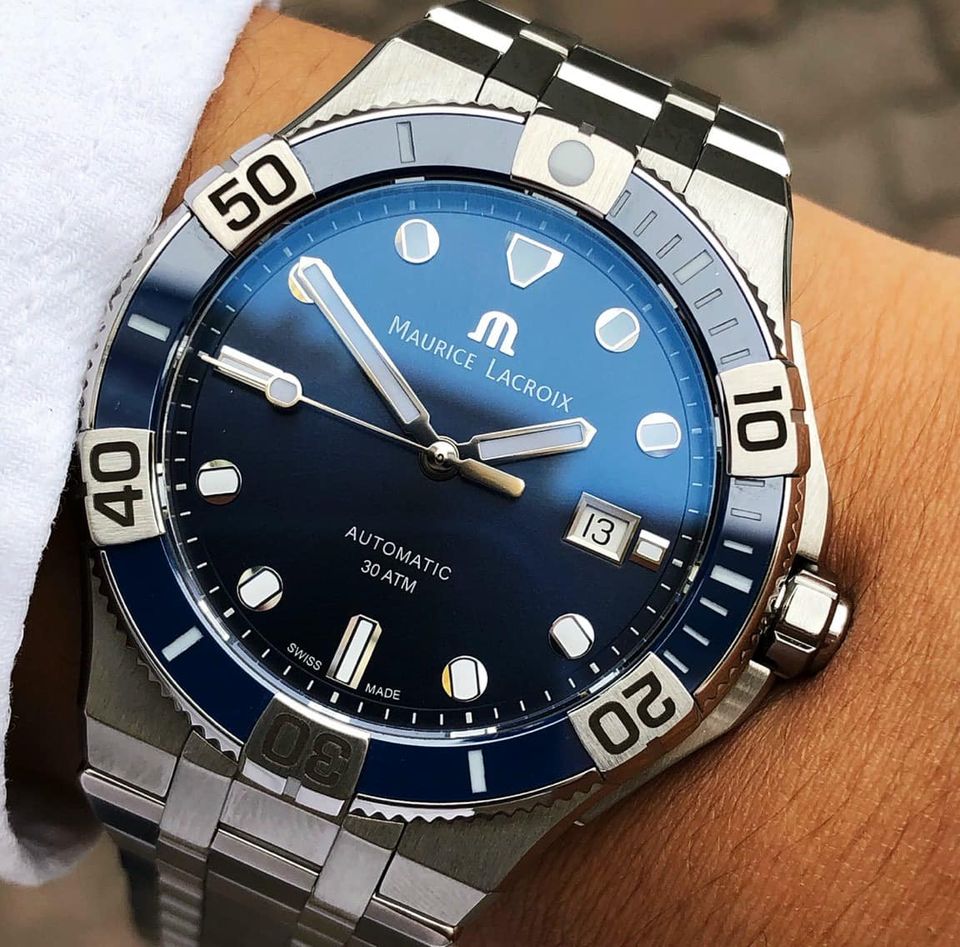 Shop Authentic Maurice Lacroix Aikon Venturer Blue Dial Silver Steel Strap Watch for Men - AI6058-SS002-430-1 - Luxxuri