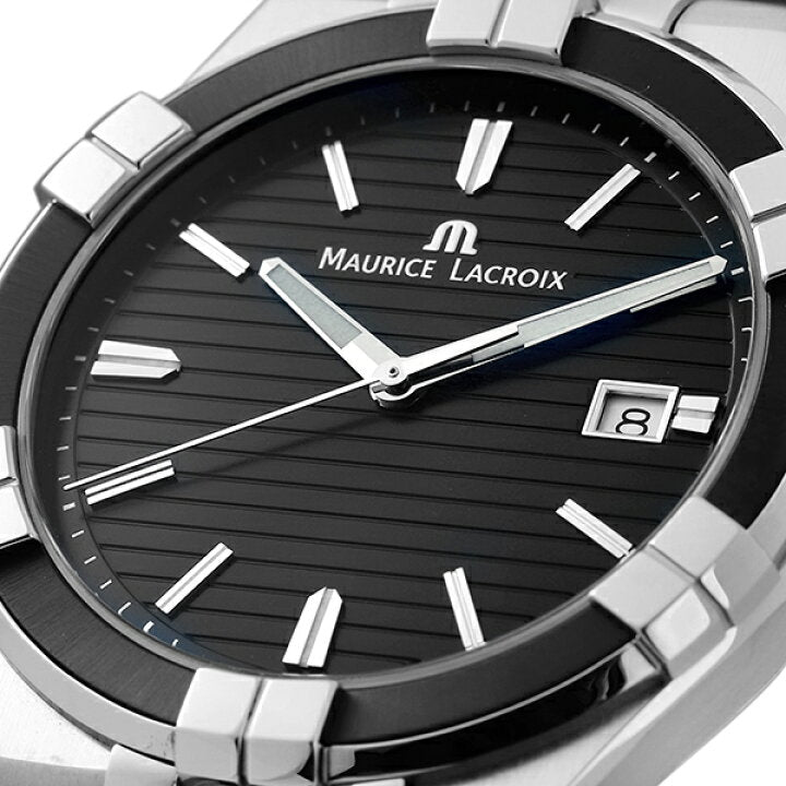 Shop Authentic Maurice Lacroix Aikon Quartz Black Dial Green Crocodile Leather Strap Watch for Men - AI1008-PVB21-330-1 - Luxxuri