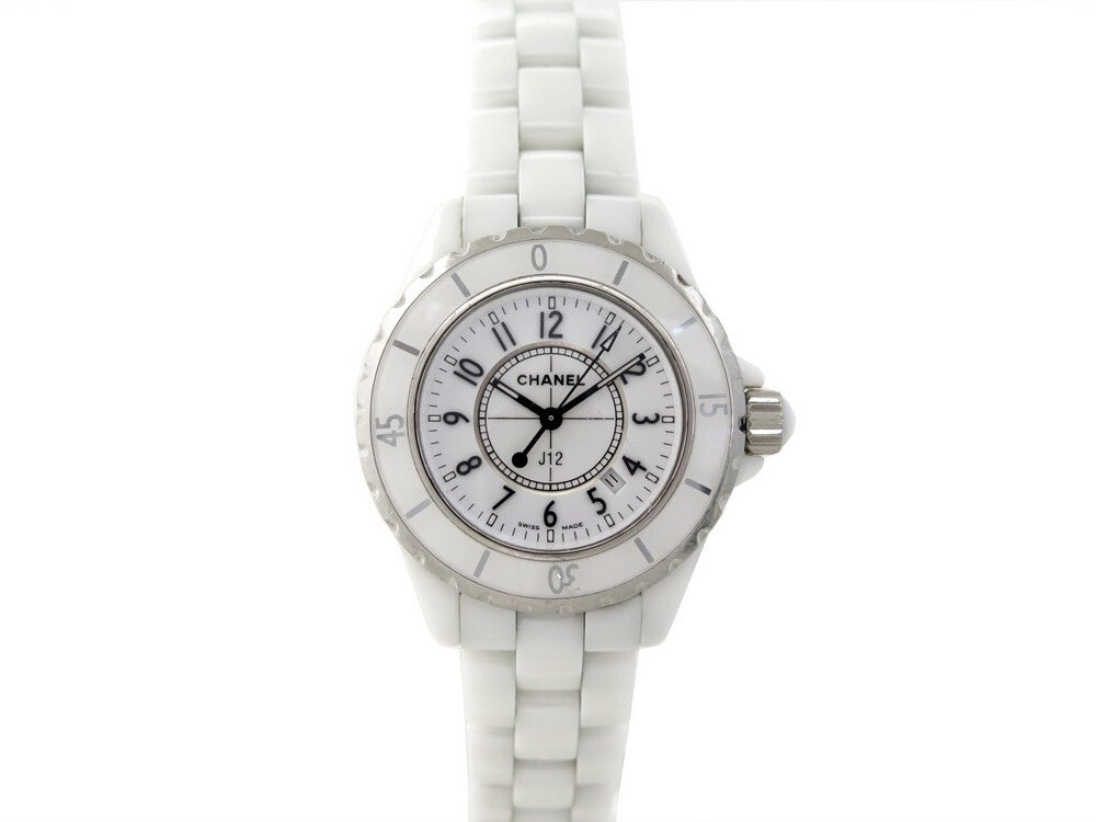 Shop Authentic Chanel J12 Ceramic White Dial White Steel Strap Watch for Women - J12 H0968 - Luxxuri