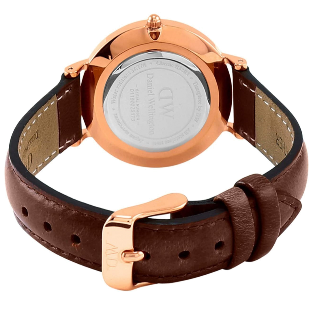 Shop Authentic Daniel Wellington Petite St Mawes Black Dial Brown Leather Strap Watch For Women - DW00100169 - Luxxuri