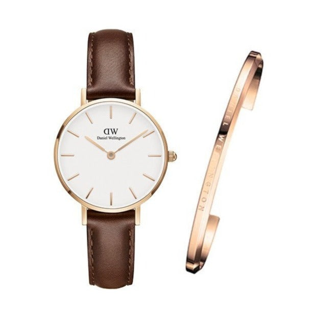 Shop Authentic Daniel Wellington Petite St Mawes White Dial Brown Leather Strap Watch For Women - DW00100175 - Luxxuri