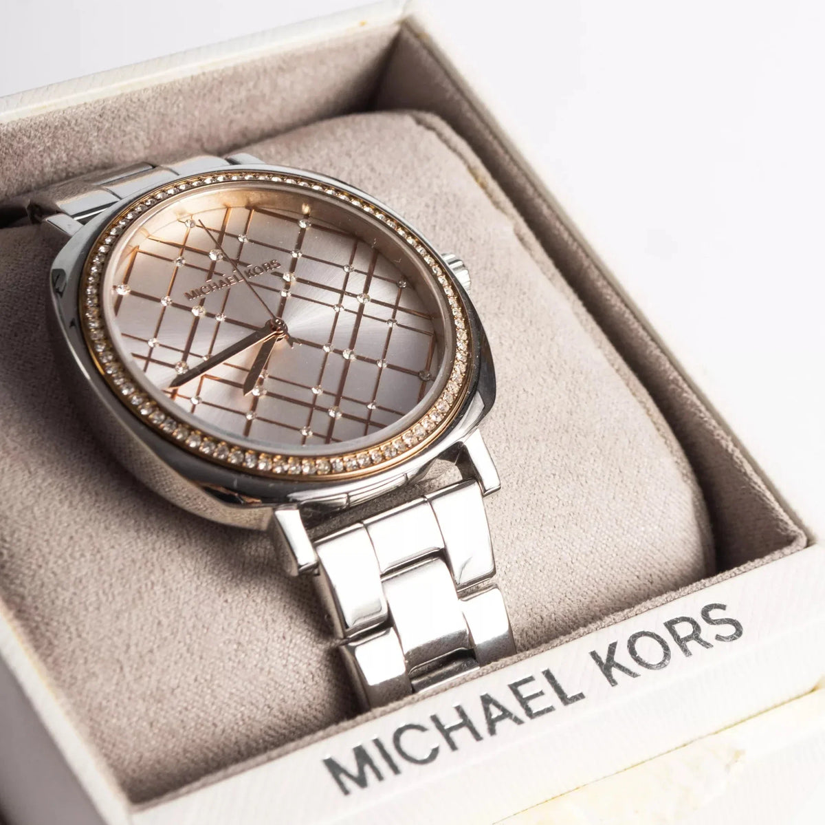 Shop Authentic Michael Kors Nia Quartz Silver Dial Silver Steel Strap Watch For Women - MK3988 - Luxxuri