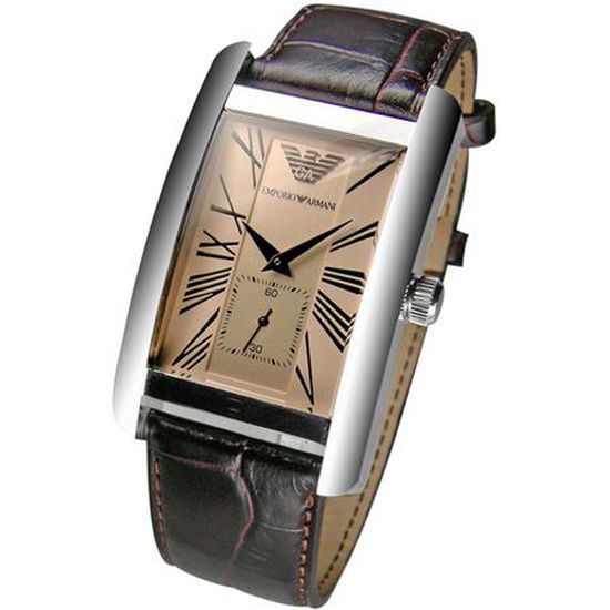 Shop Authentic Emporio Armani Classic Beige Dial Brown Leather Strap Watch For Men - AR0154 - Luxxuri