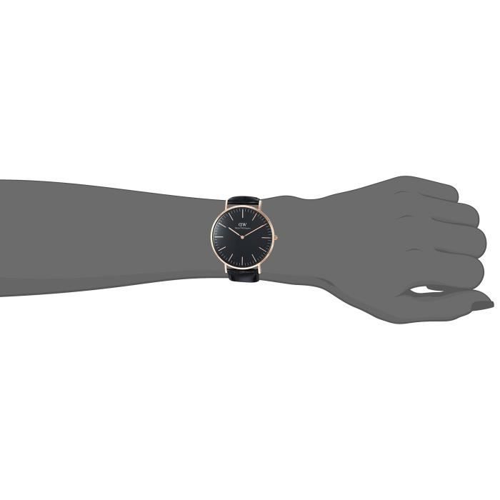 Shop Authentic Daniel Wellington Classic Reading Black Dial Black Leather Strap Watch For Men - DW00100129 - Luxxuri