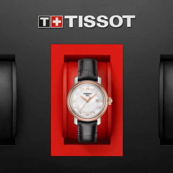Shop Authentic Tissot Bridgeport Lady White Dial Brown Leather Strap Watch For Women - T097.010.26.118.00 - Luxxuri