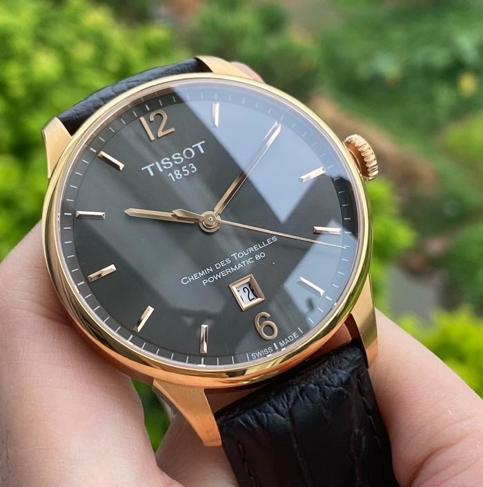 Shop Authentic Tissot T Classic Chemin Des Tourelles Powermatic 80 Brown Dial Brown Leather Strap Watch for Men - T099.407.36.447.00 - Luxxuri