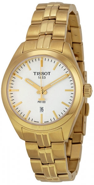 Shop Authentic Tissot T Classic PR 100 Lady White Dial Gold Steel Strap Watch for Women - T101.210.33.031.00 - Luxxuri