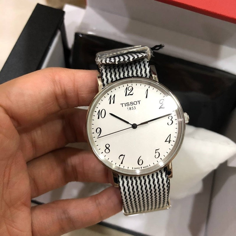 Shop Authentic Tissot T Classic Everytime Medium White Dial Two Tone NATO Strap Watch for Women - T109.410.18.032.00 - Luxxuri