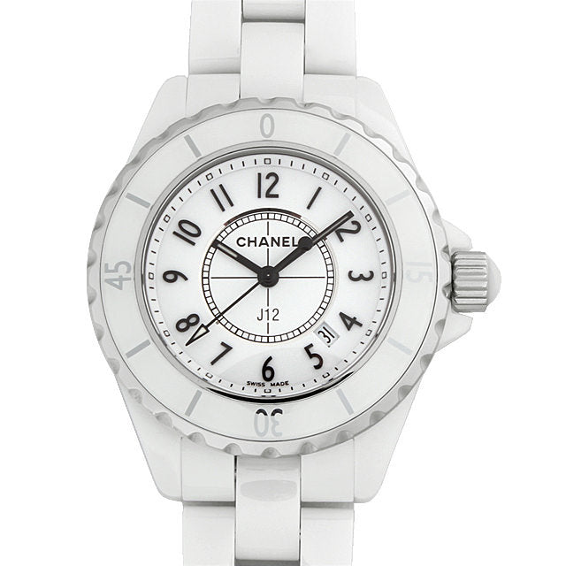 Shop Authentic Chanel J12 Ceramic White Dial White Steel Strap Watch for Women - J12 H0968 - Luxxuri