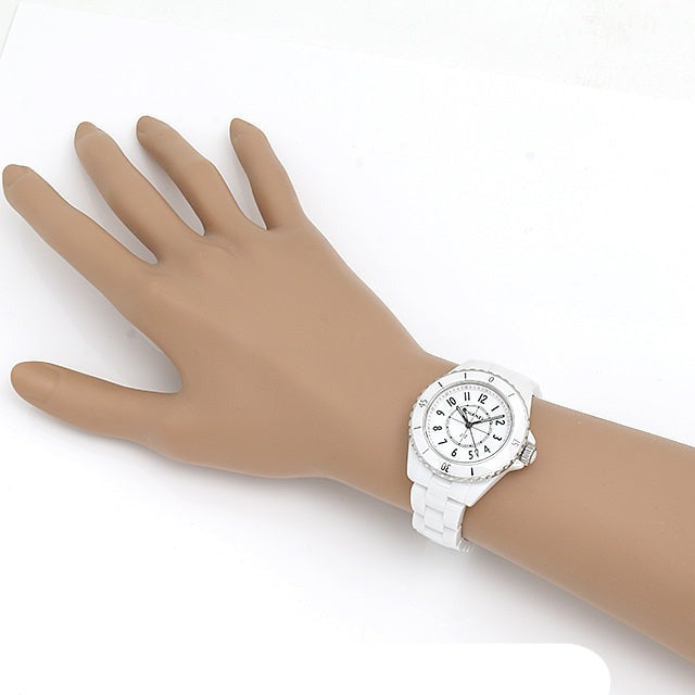 Shop Authentic Chanel J12 Quartz White Dial White Steel Strap Watch for Women - J12 H5698 - Luxxuri