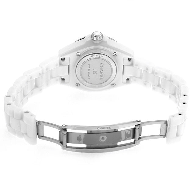 Shop Authentic Chanel J12 Quartz Diamonds White Dial White Steel Strap Watch for Women - J12 H6418 - Luxxuri