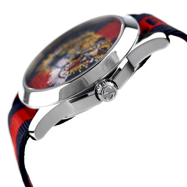 Gucci G Timless Le Marche Des Merveilles Blue & Red Dial Blue & Red Nylon Strap Unisex Watch - YA126495