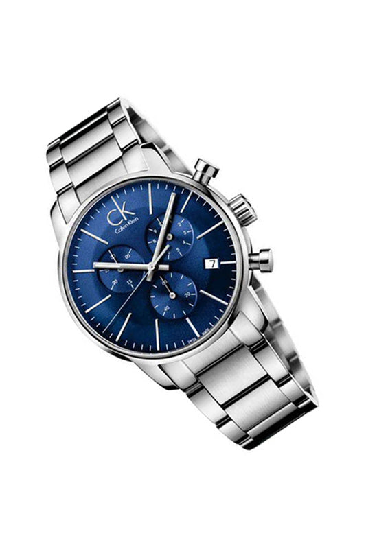 Shop Authentic Calvin Klein City Chronograph Blue Dial Silver Steel Strap Watch for Men - K2G2714N - Luxxuri