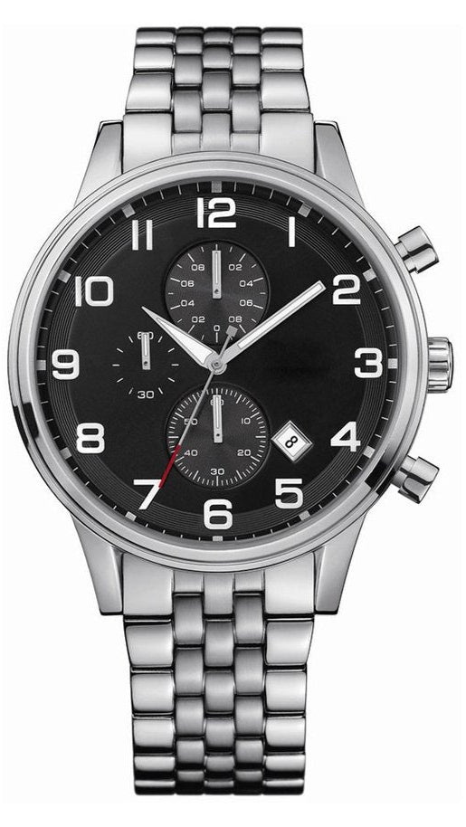 Shop Authentic Hugo Boss Aeroliner Chronograph Black Dial Silver Steel Strap Watch For Men - 1512446 - Luxxuri