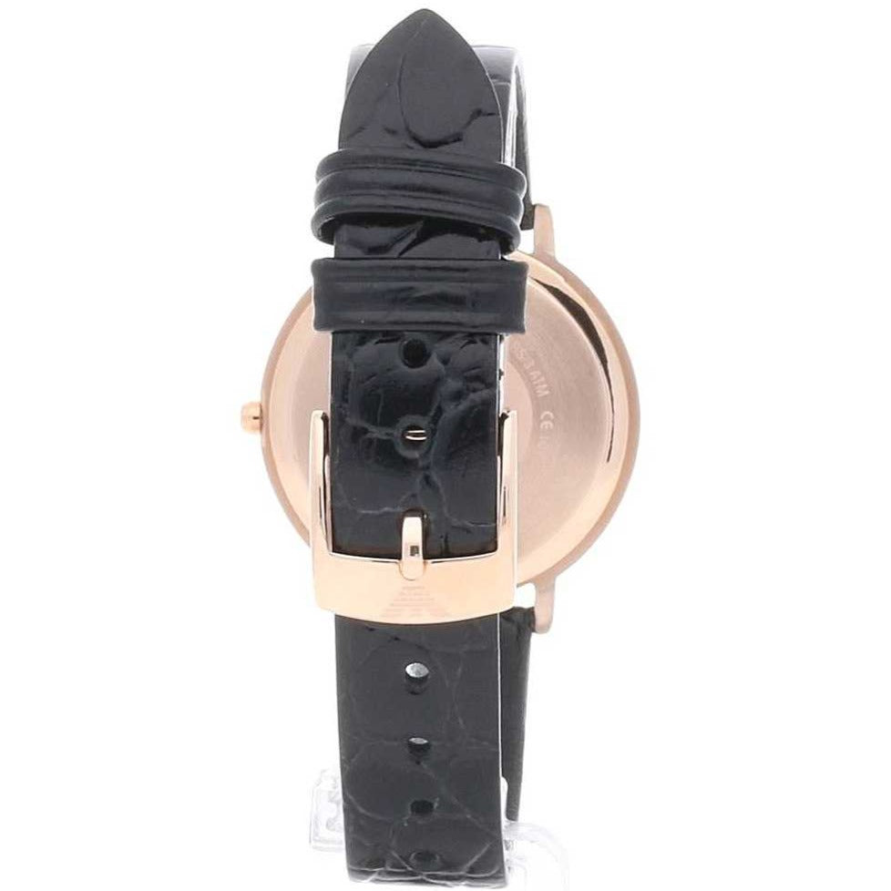 Shop Authentic Emporio Armani Kappa Quartz Black Dial Black Leather Strap Watch For Women - AR11064 - Luxxuri