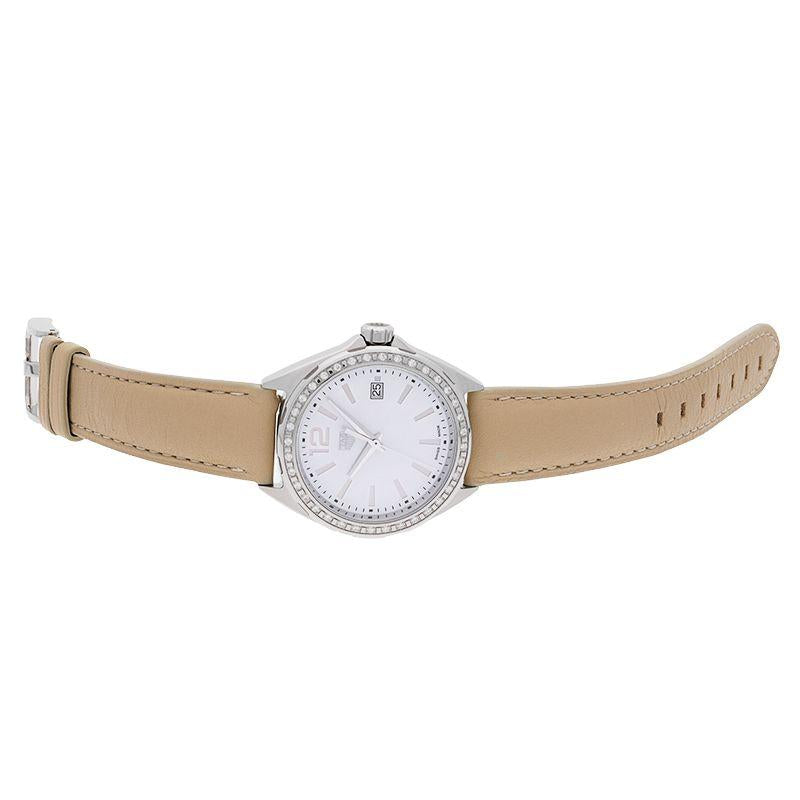 Shop Authentic Tag Heuer Formula 1 Quartz Diamonds Mother of Pearl Dial Beige Leather Strap Watch for Women - WBJ131A.FC8254 - Luxxuri