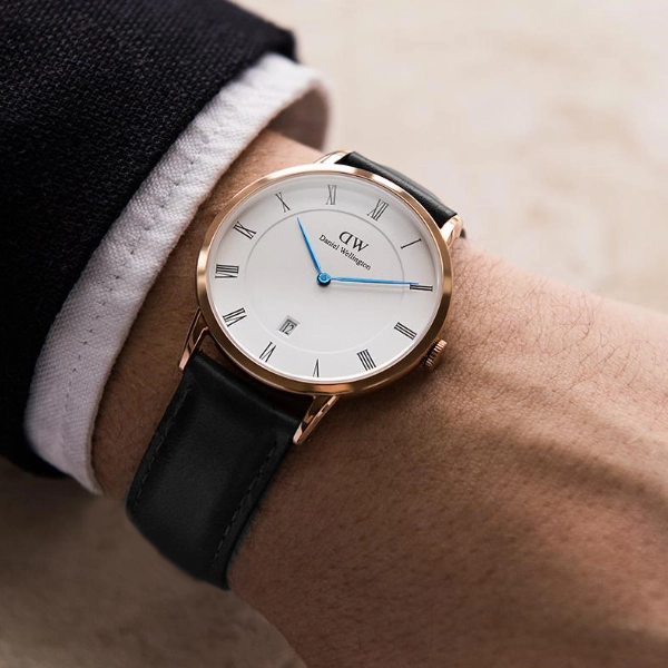 Shop Authentic Daniel Wellington Classic Sheffield White Dial Black Leather Strap Watch For Men - DW00100084 - Luxxuri