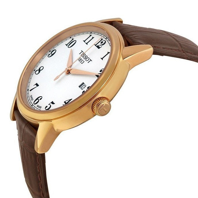 Shop Authentic Tissot T Classic Carson Quartz White Dial Brown Leather Strap Watch for Men - T085.410.36.012.00 - Luxxuri
