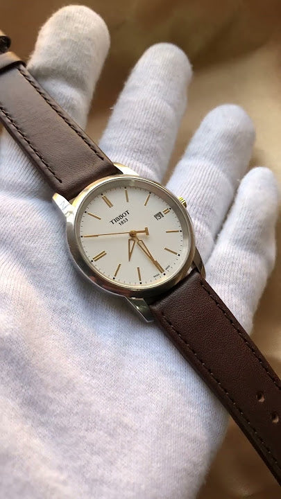 Shop Authentic Tissot T Classic Dream White Dial Brown Leather Strap Watch for Men - T033.410.26.011.01 - Luxxuri