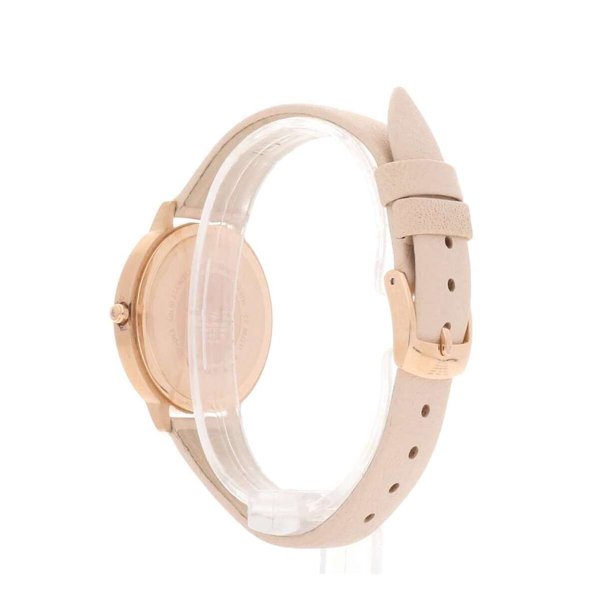 Shop Authentic Emporio Armani Kappa Rose Gold & White Dial Beige Nude Leather Strap Watch For Women - AR2510 - Luxxuri