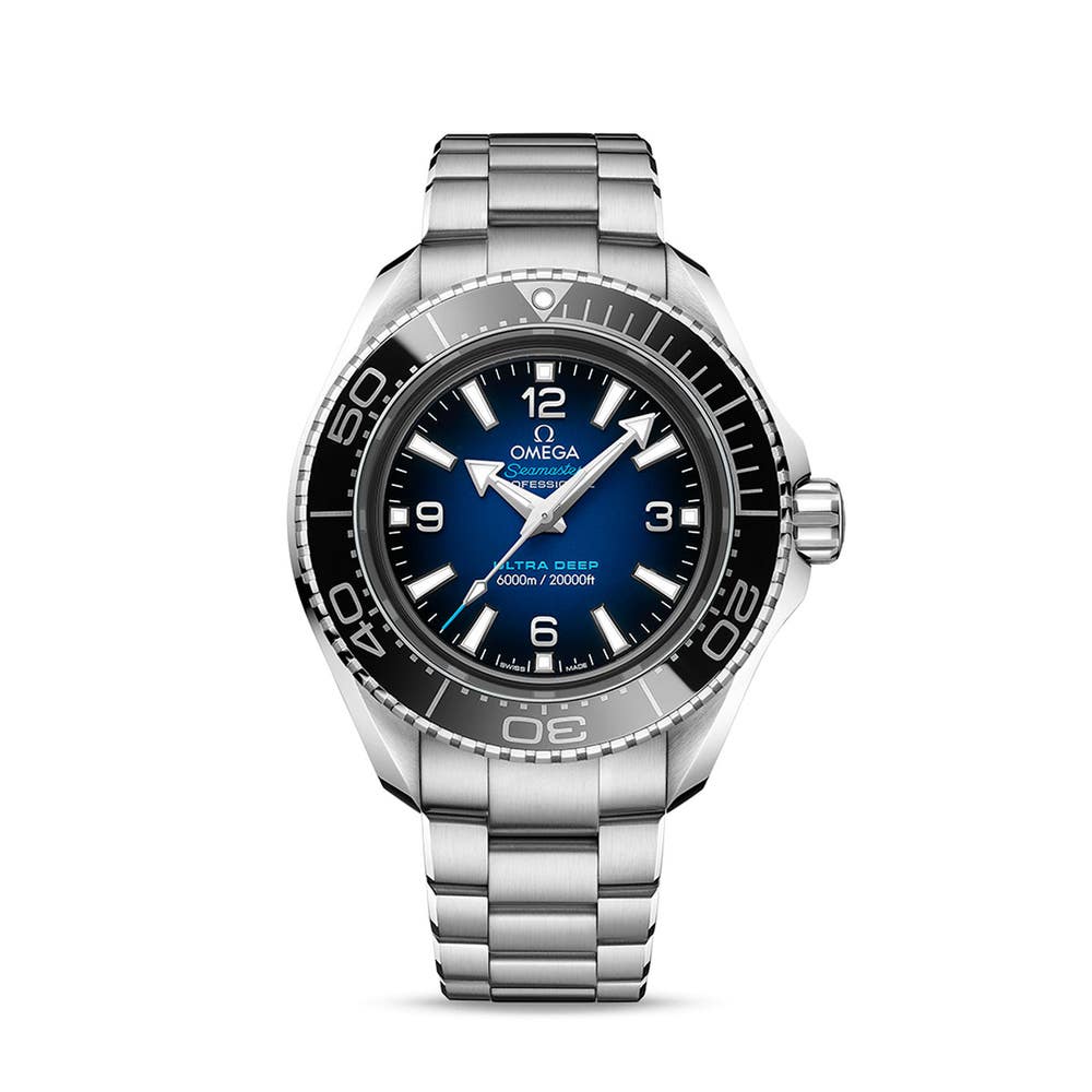 Shop Authentic Omega Seamaster Planet Ocean 6000M Co Axial Master Chronometer Blue Dial Silver Steel Strap Watch for Men - 21530462103001 - Luxxuri