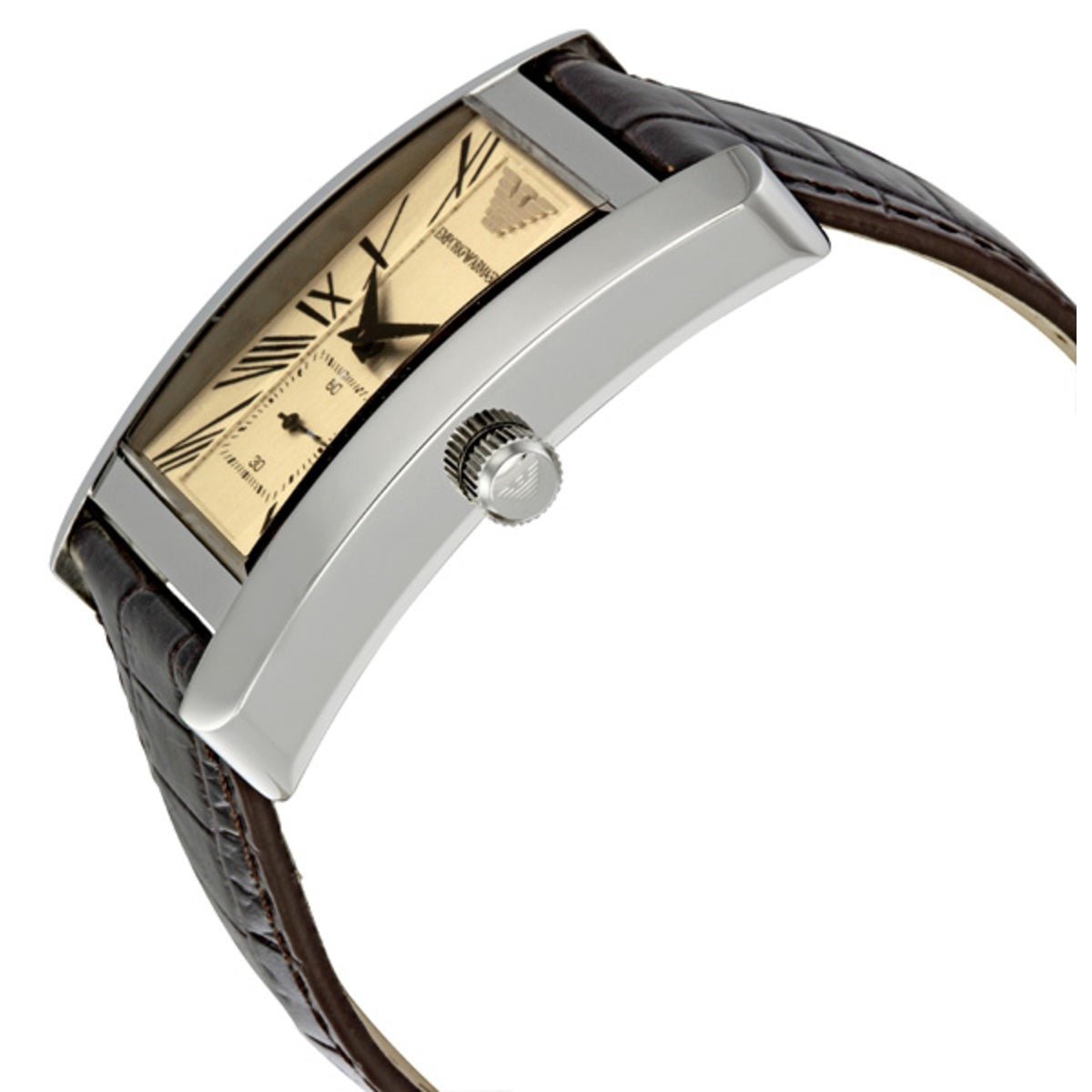 Shop Authentic Emporio Armani Classic Beige Dial Brown Leather Strap Watch For Men - AR0154 - Luxxuri